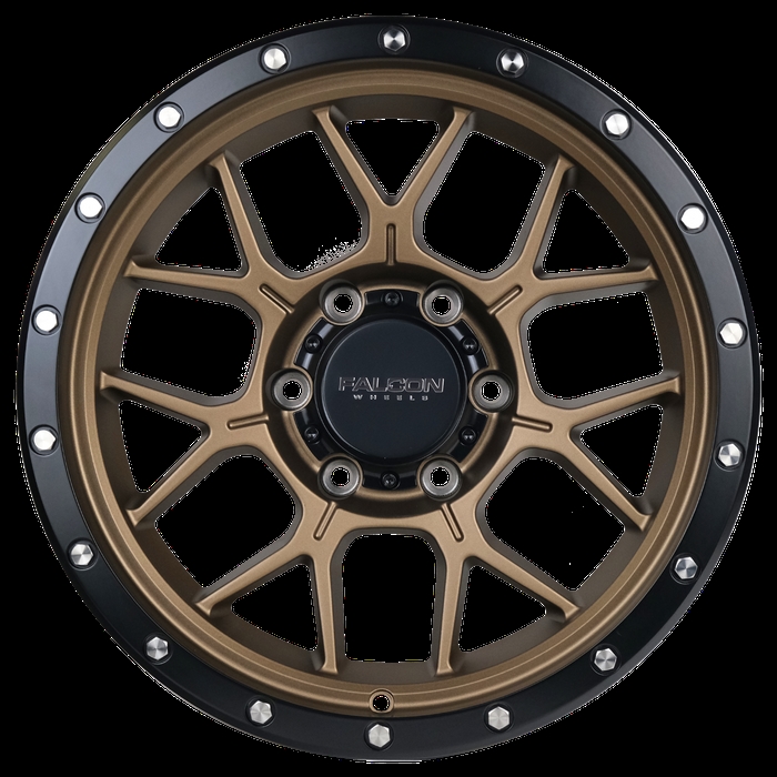 TX-7983-12-MBR 17 x 9 in. TX Titan Series Cast Aluminum Wheel, Matte Bronze with Black Ring