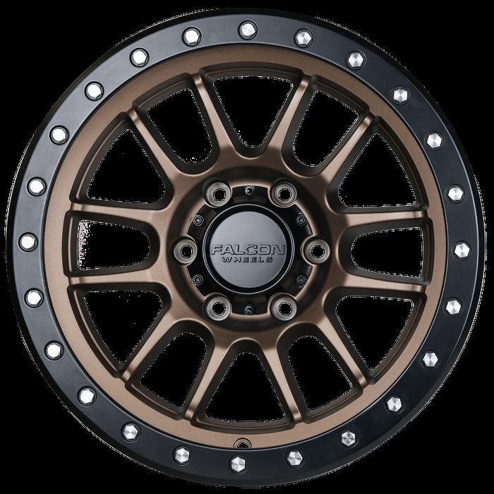 T7-7983-12-MBR 17 x 9 in. T7 Series Cast Aluminum Wheel, Matte Bronze with Black Ring