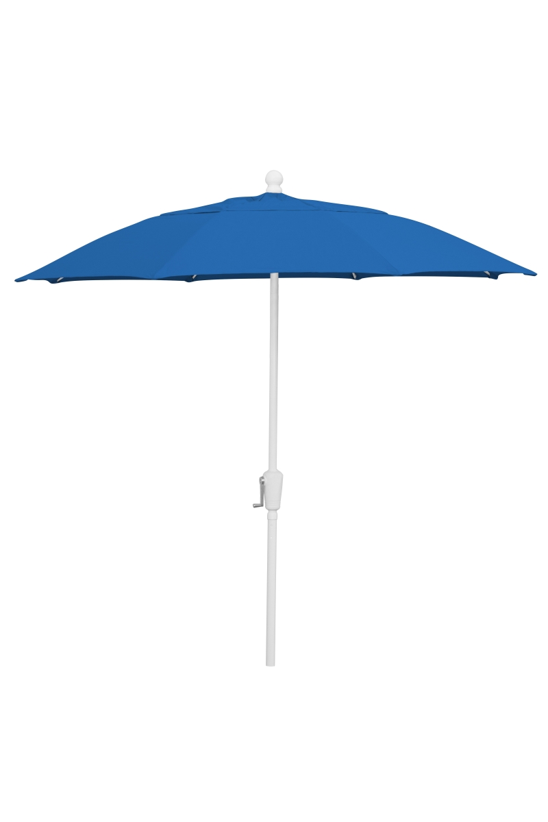 9HCRW-Pacific Blue 9 ft. Oct 6 Rib Crank White with Pacific Blue Spun Poly Canopy Patio Umbrella