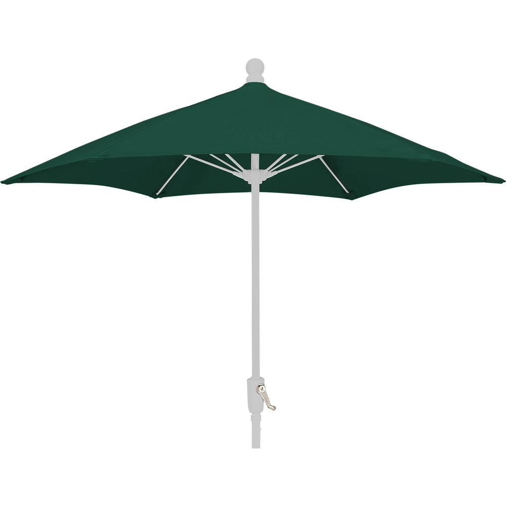 7HCRW-Forest Green 7.5 ft. Hex 6 Rib Crank White with Forest Green Spun Poly Canopy Patio Umbrella