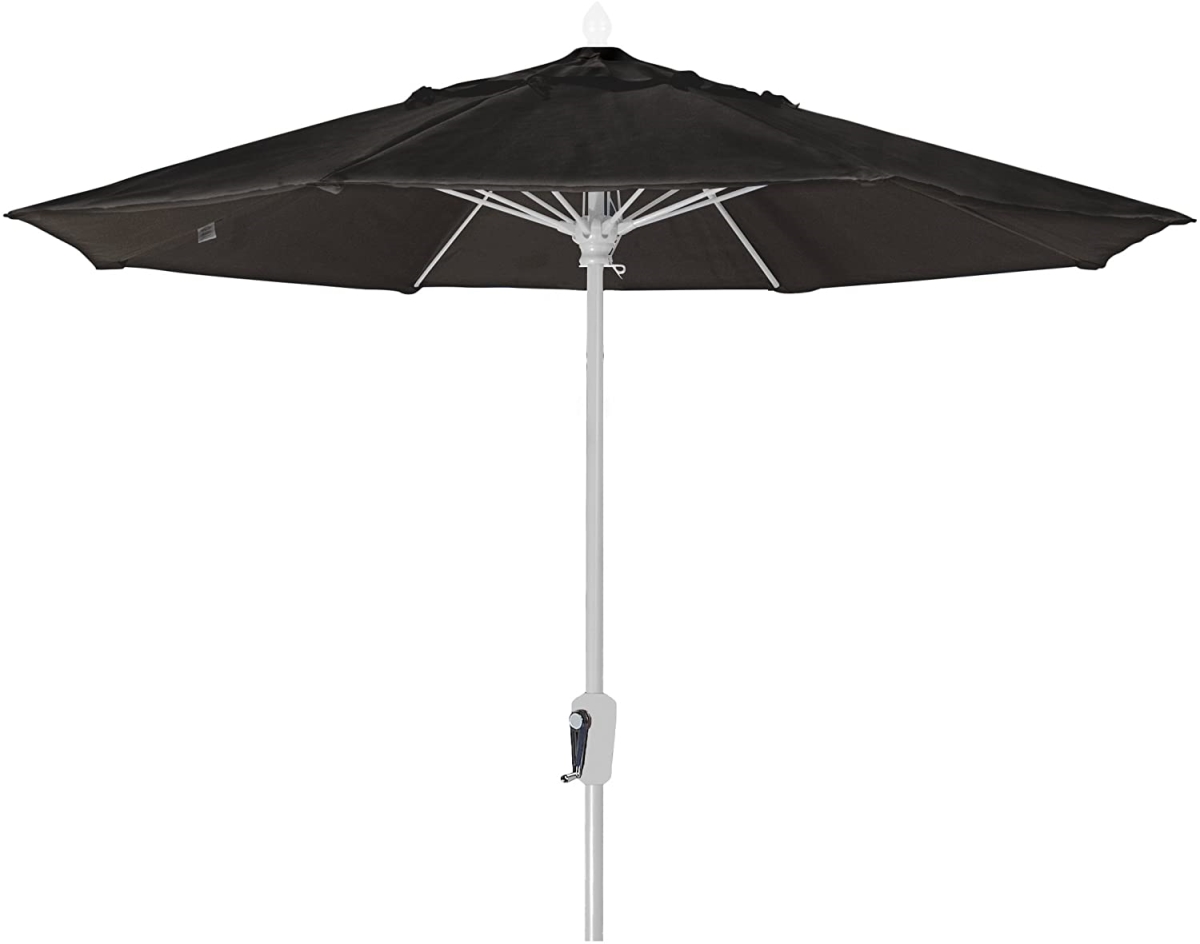 7.5 ft. Oct Market 8 Rib Push Up White with Black Marine Grade Canopy