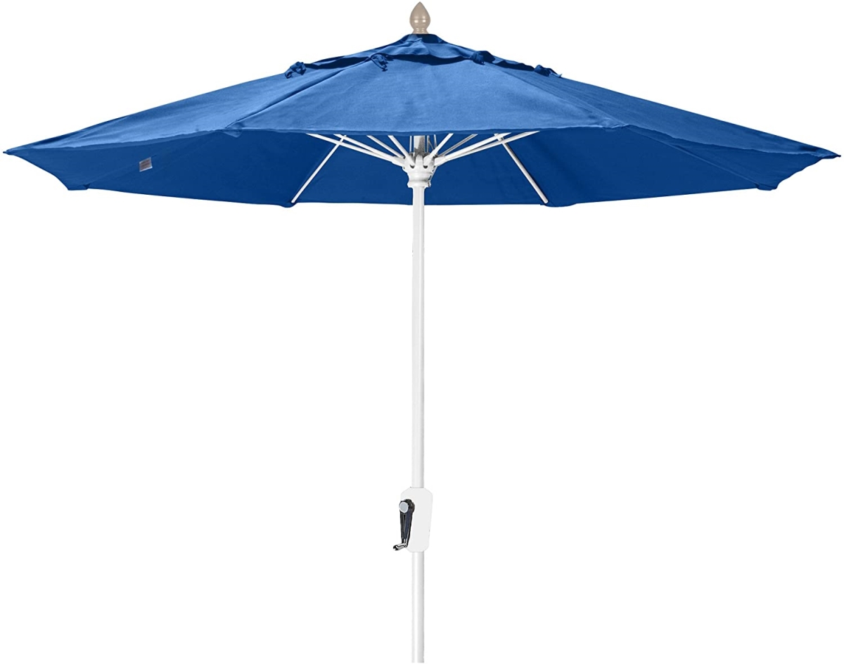 7.5 ft. Oct Market 8 Rib Push Up White with Pacific Blue Marine Grade Canopy