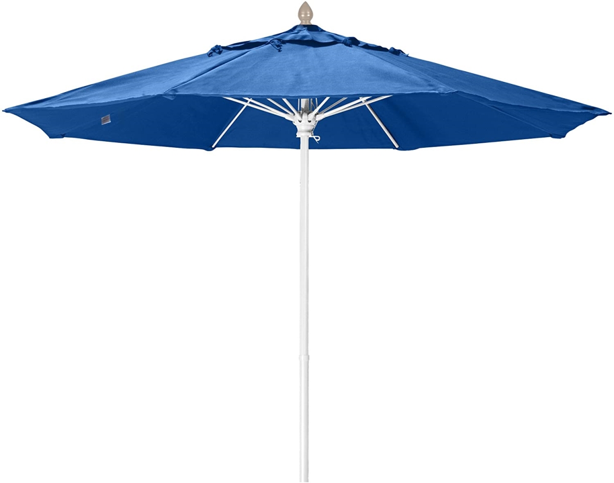 7.5 ft. Oct Market 8 Rib Push Up White with Pacific Blue Marine Grade Canopy
