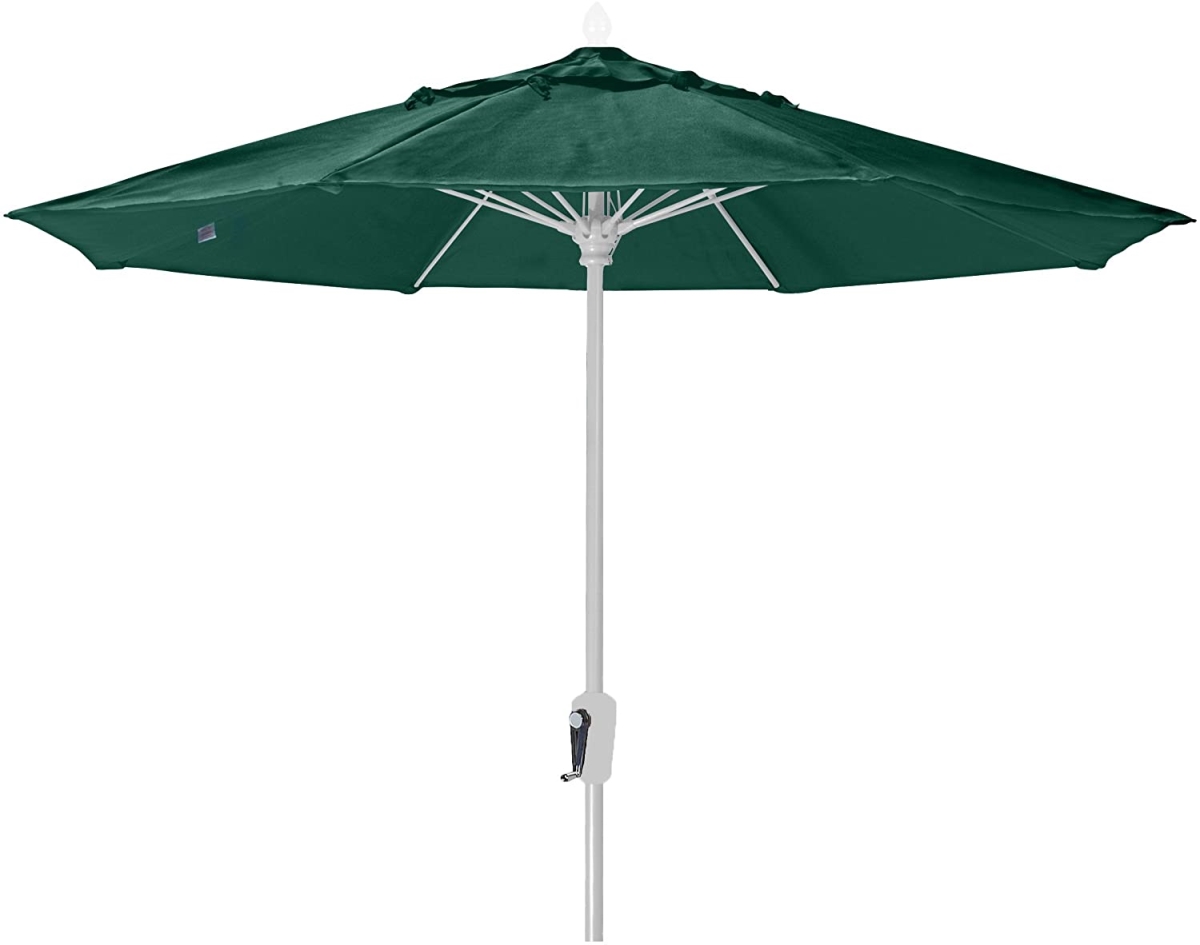 7.5 ft. Oct Market 8 Rib Push Up White with Forest Green Marine Grade Canopy