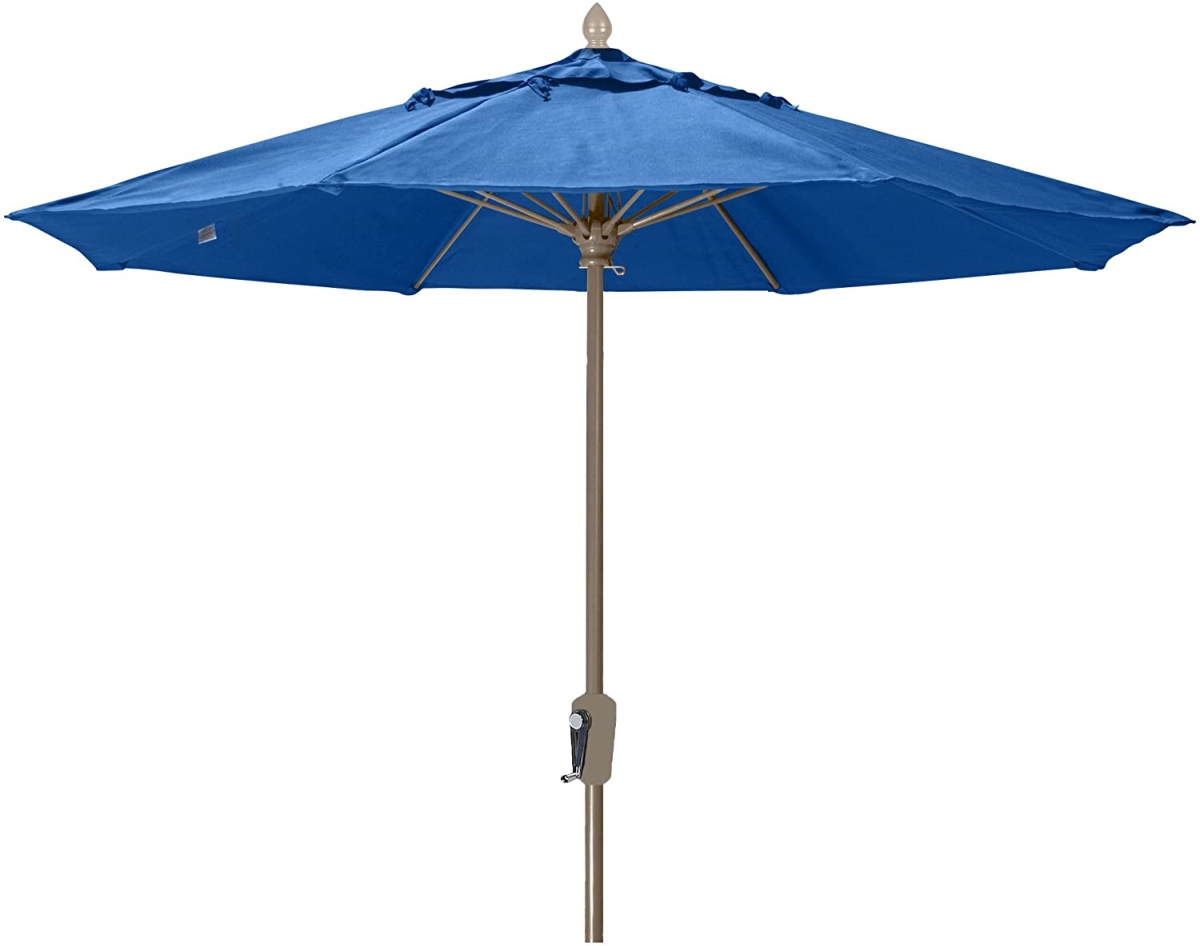 9MCRCB-8602 7.5 ft. Oct Market 8 Rib Push Up Champagne Bronze with Pacific Blue Marine Grade Canopy