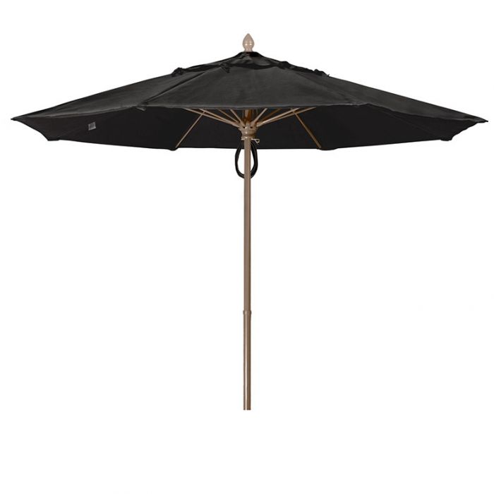 7.5 ft. Oct Market 8 Rib Push Up White with Black Marine Grade Canopy