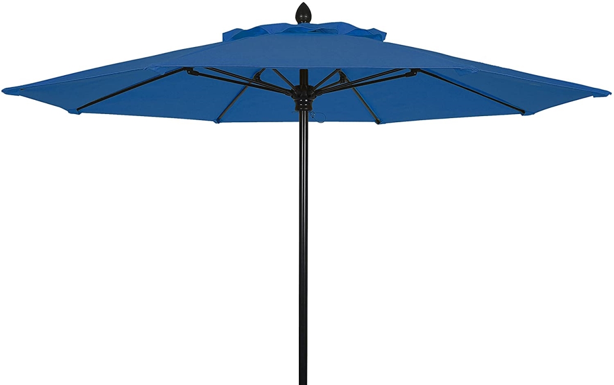 7.5 ft. Oct Market 8 Rib Push Up Black with Pacific Blue Marine Grade Canopy