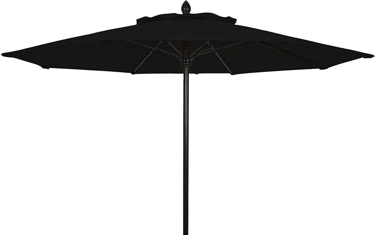 7.5 ft. Oct Market 8 Rib Push Up Black with Black Marine Grade Canopy
