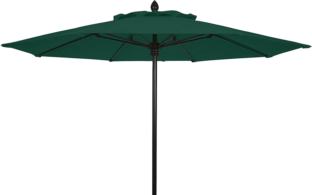 7.5 ft. Oct Market 8 Rib Push Up Black with Forest Green Marine Grade Canopy