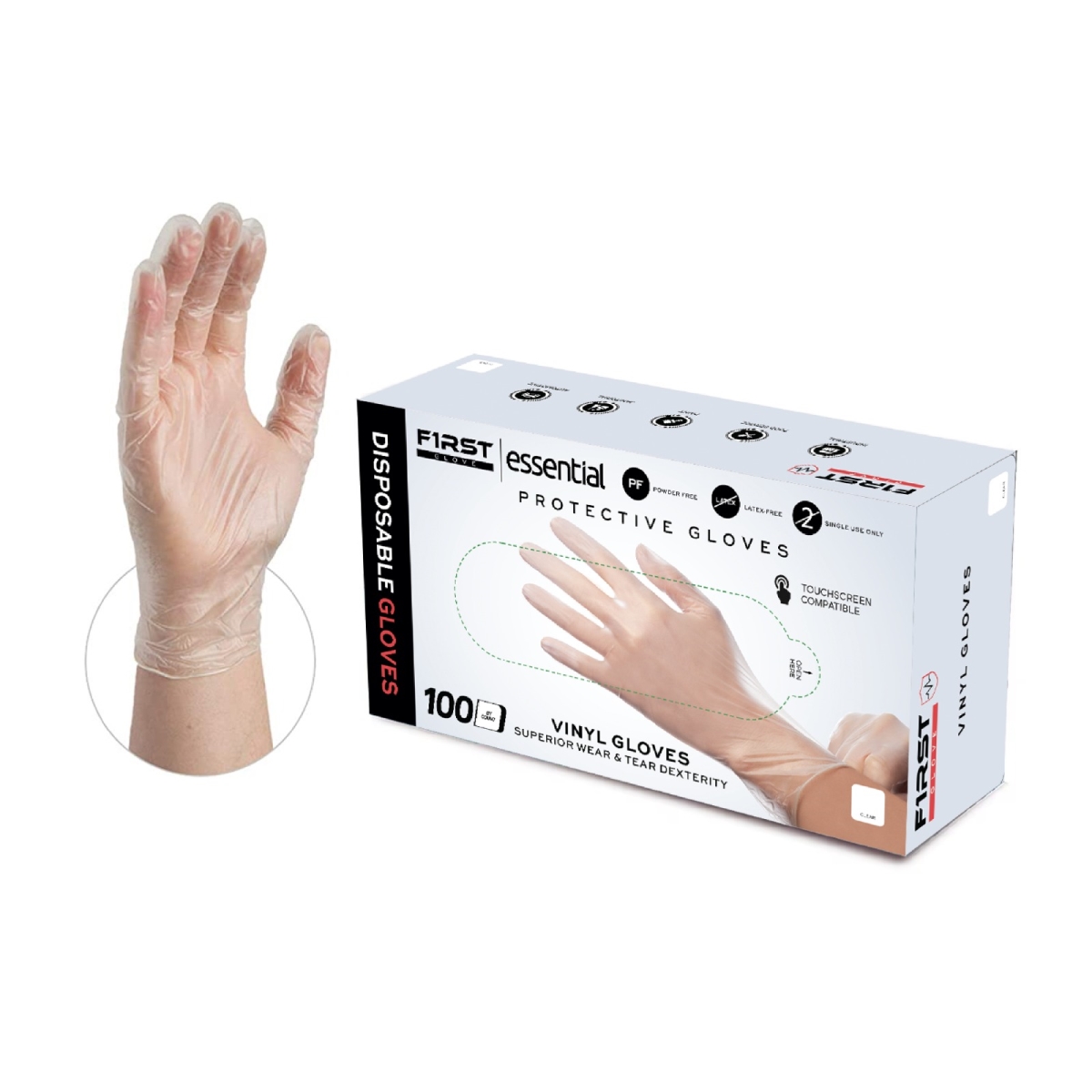 7003 Essential Vinyl Gloves - Large