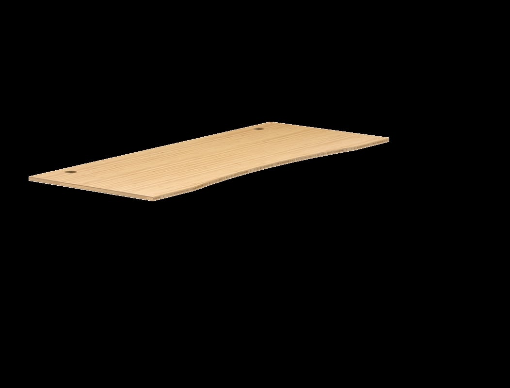 C-R7230LB-ZB 72 x 30 in. Desktop Curved Table, Natural Bamboo