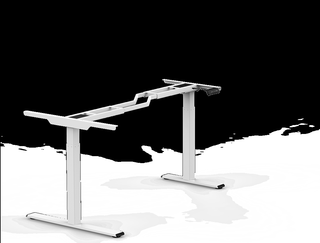 E1LW L-Shaped Standing Desk, White
