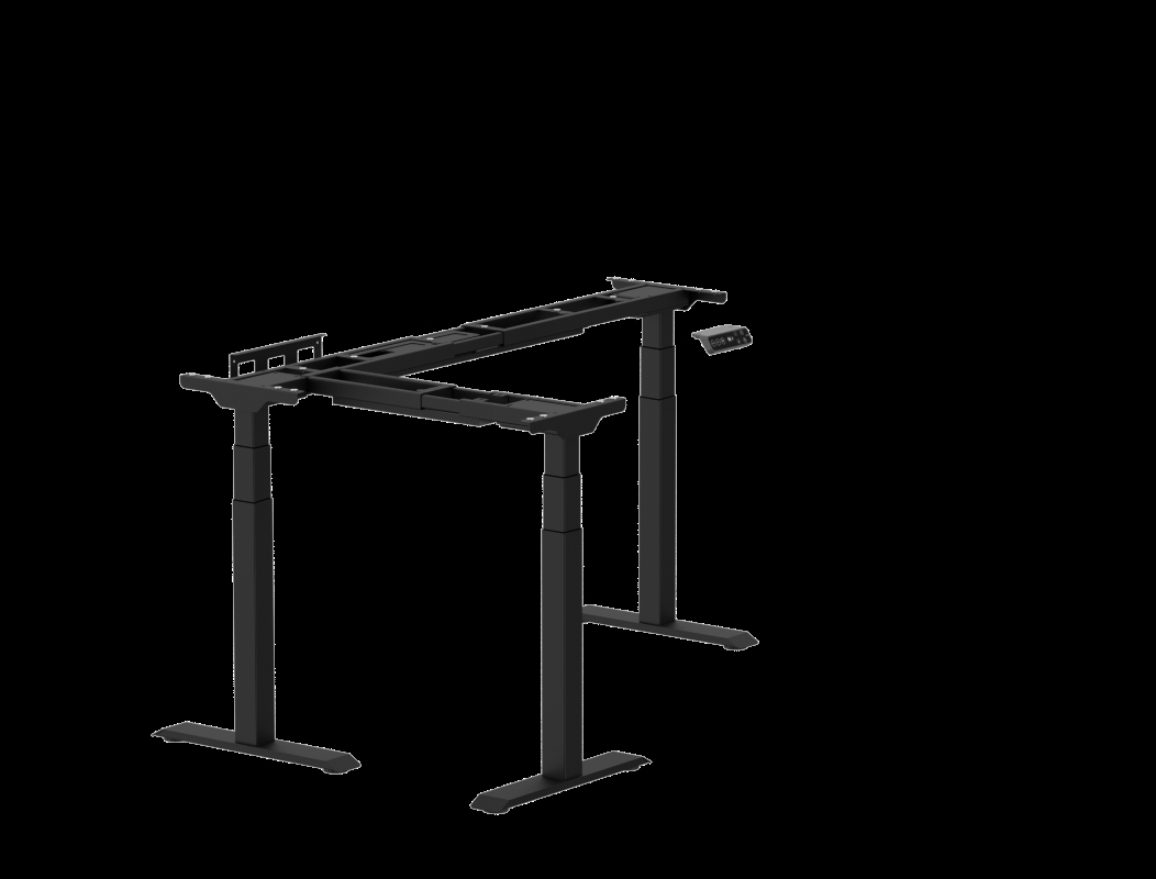 E7LB-V2-1-2 Standard 4 Leg Standing Desk, Black