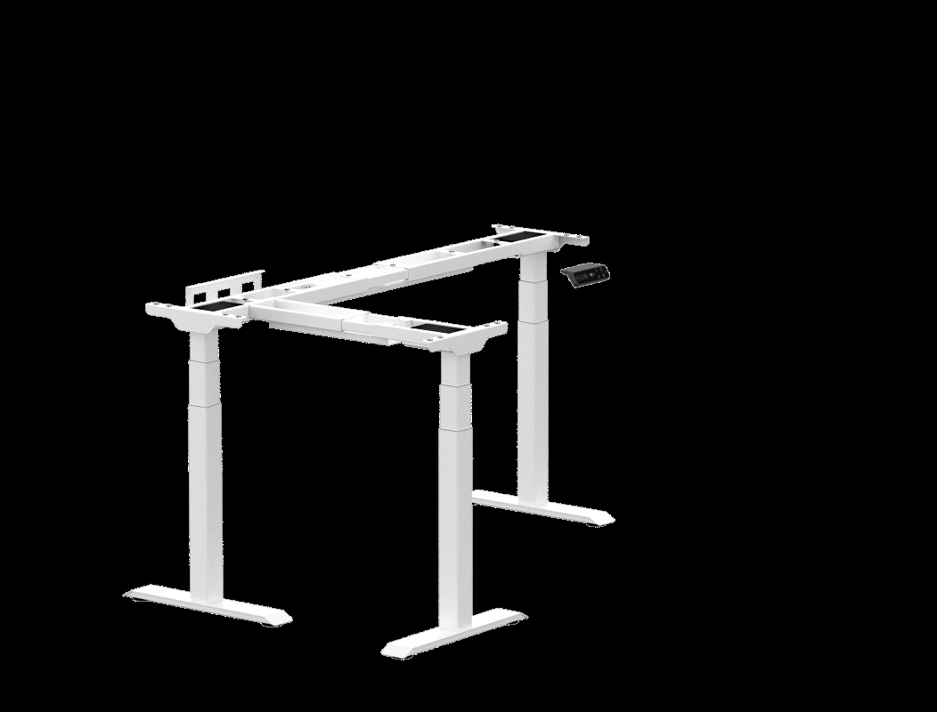 E7LW-V2 1-2 Standard 4 Leg Standing Desk, White