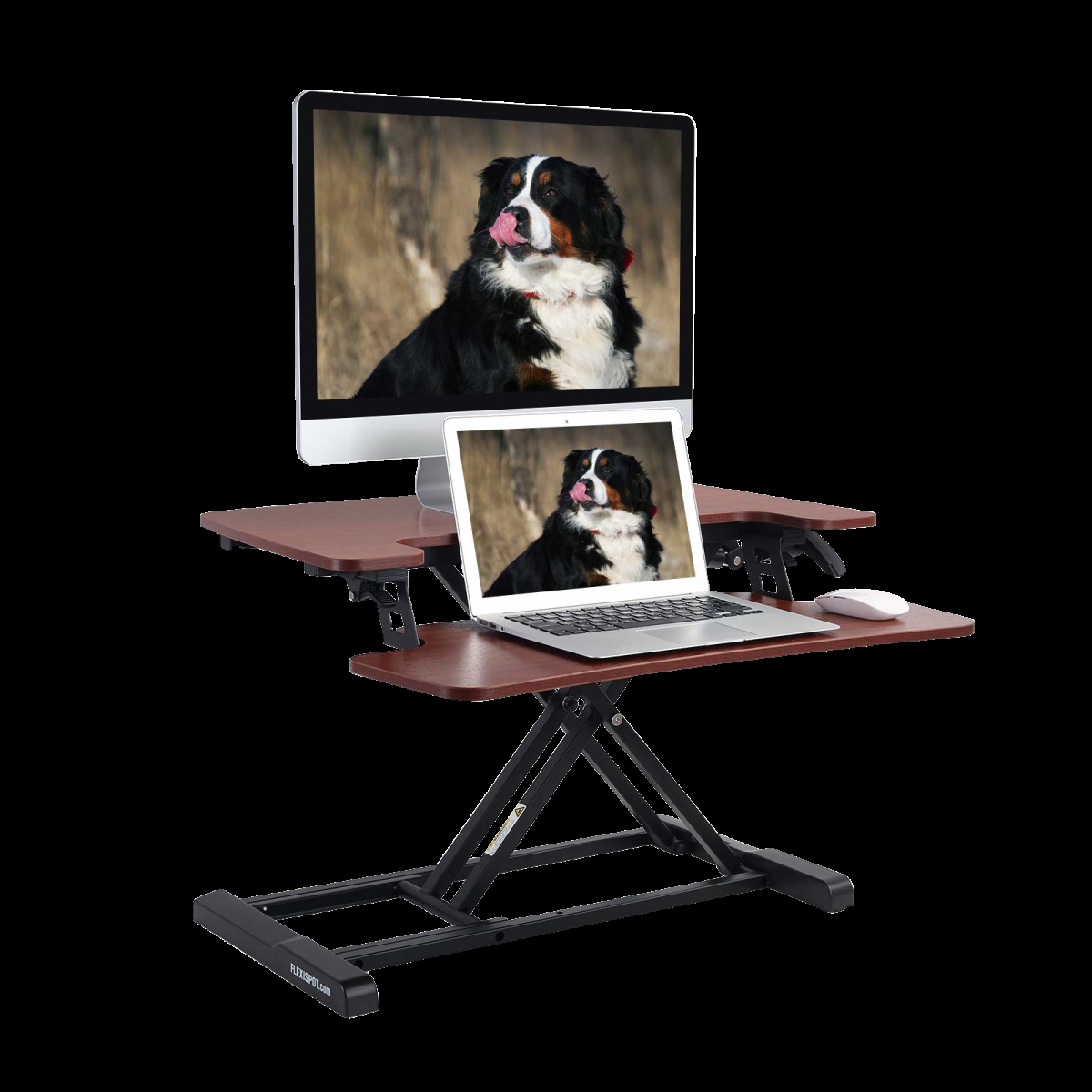 M7R-US Alcove Riser Standing Desk Converters, Rustic Brown