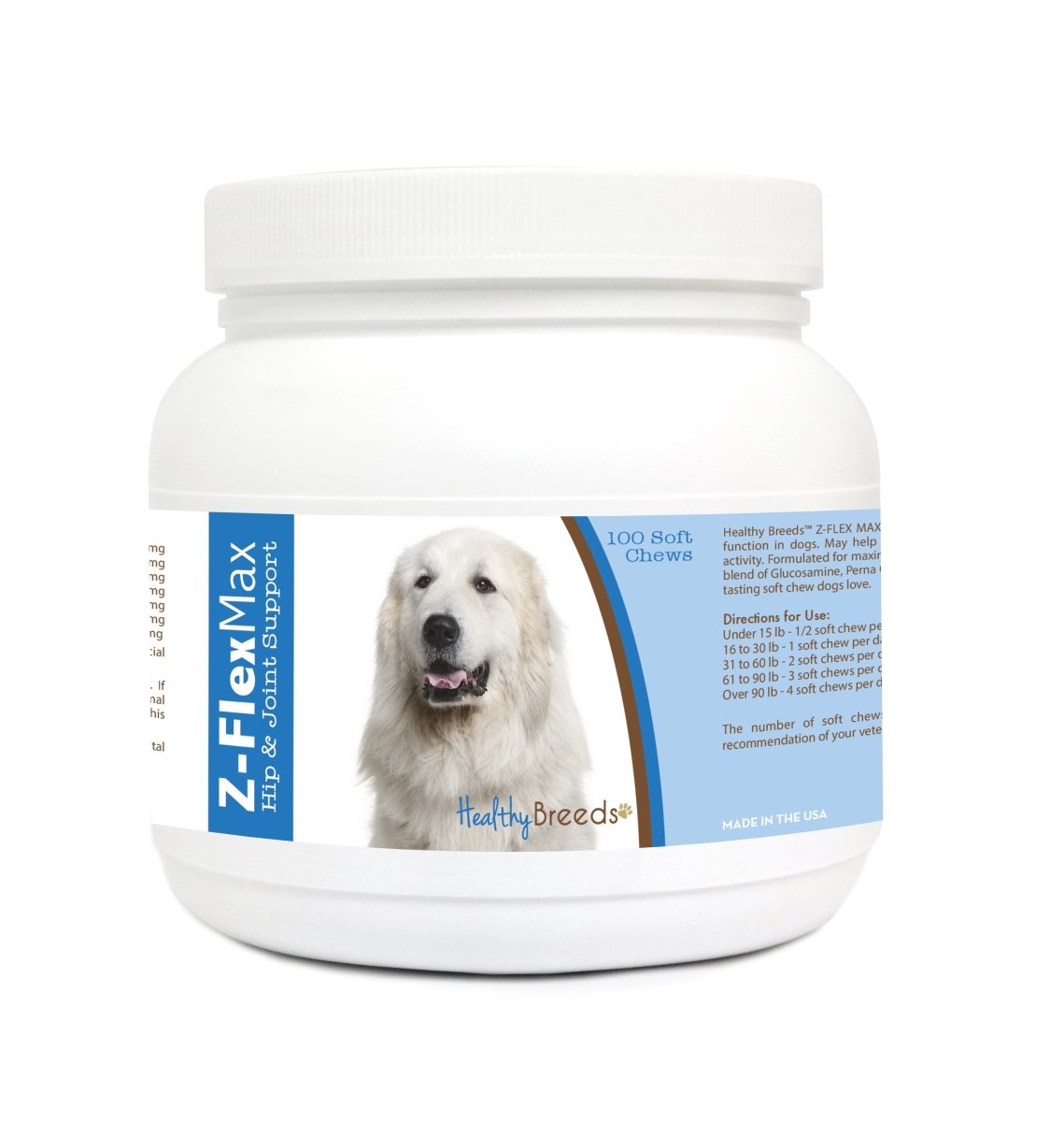 Picture of Healthy Breeds 840235113386 Great Pyrenees Z-Flex Max Hip & Joint Soft Chews - 100 Count