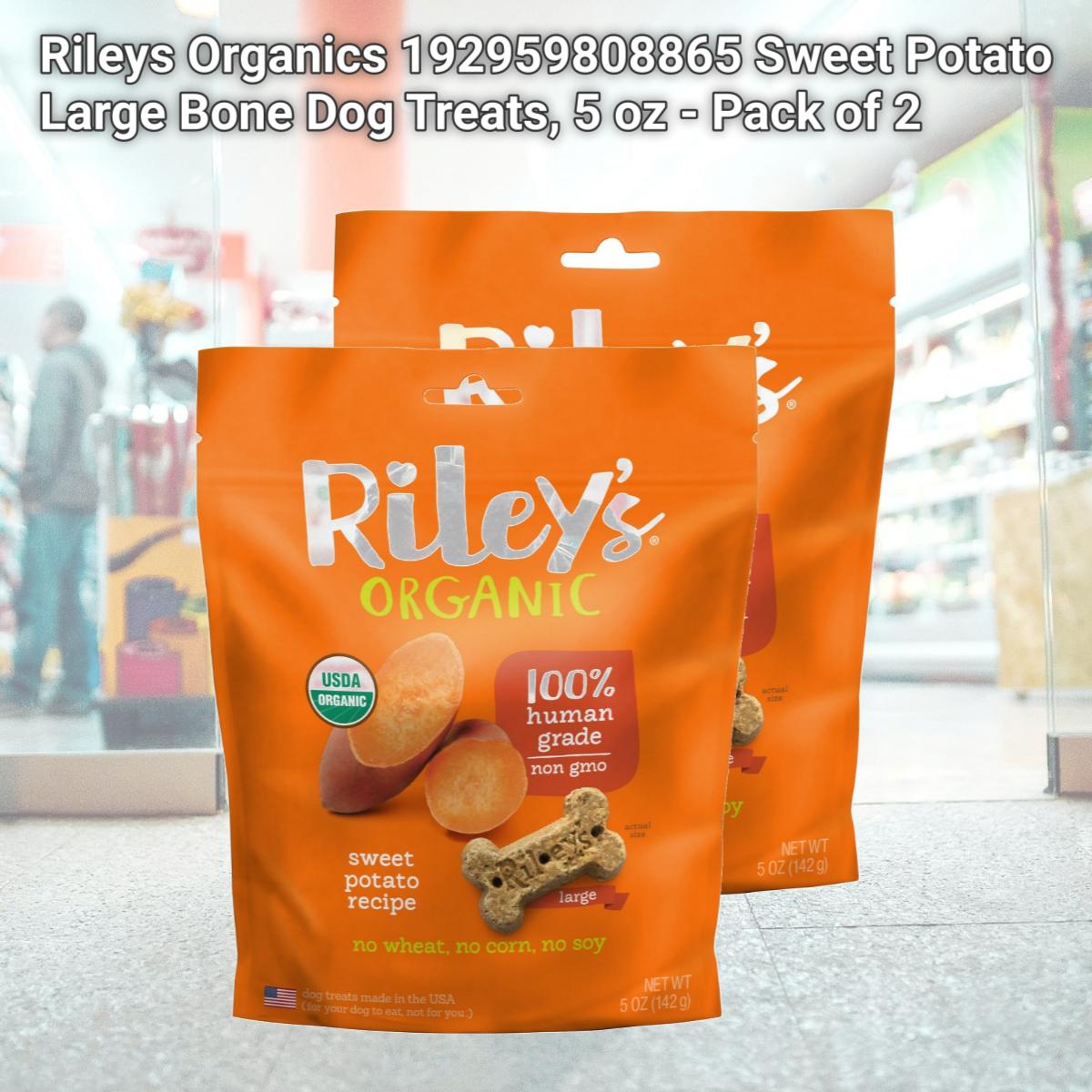 Picture of Rileys Organics 192959808865 Sweet Potato Large Bone Dog Treats, 5 oz - Pack of 2