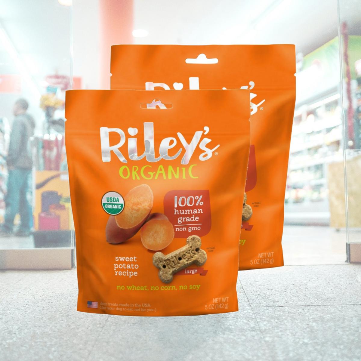 Picture of Rileys Organics 192959808865 Sweet Potato Large Bone Dog Treats, 5 oz - Pack of 2