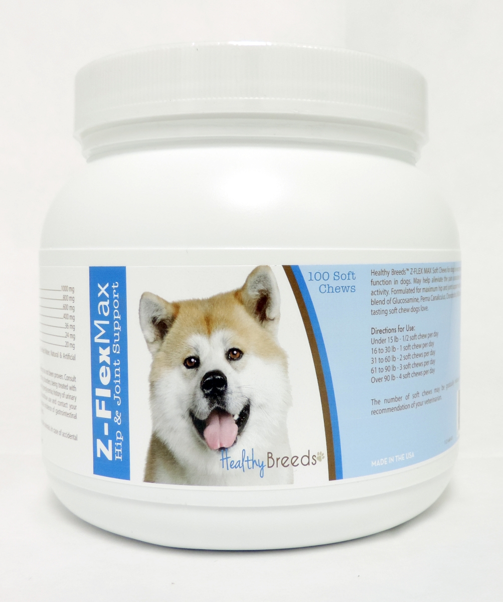 Picture of Healthy Breeds 840235100607 Akita Z-Flex Max Hip & Joint Soft Chews - 100 Count