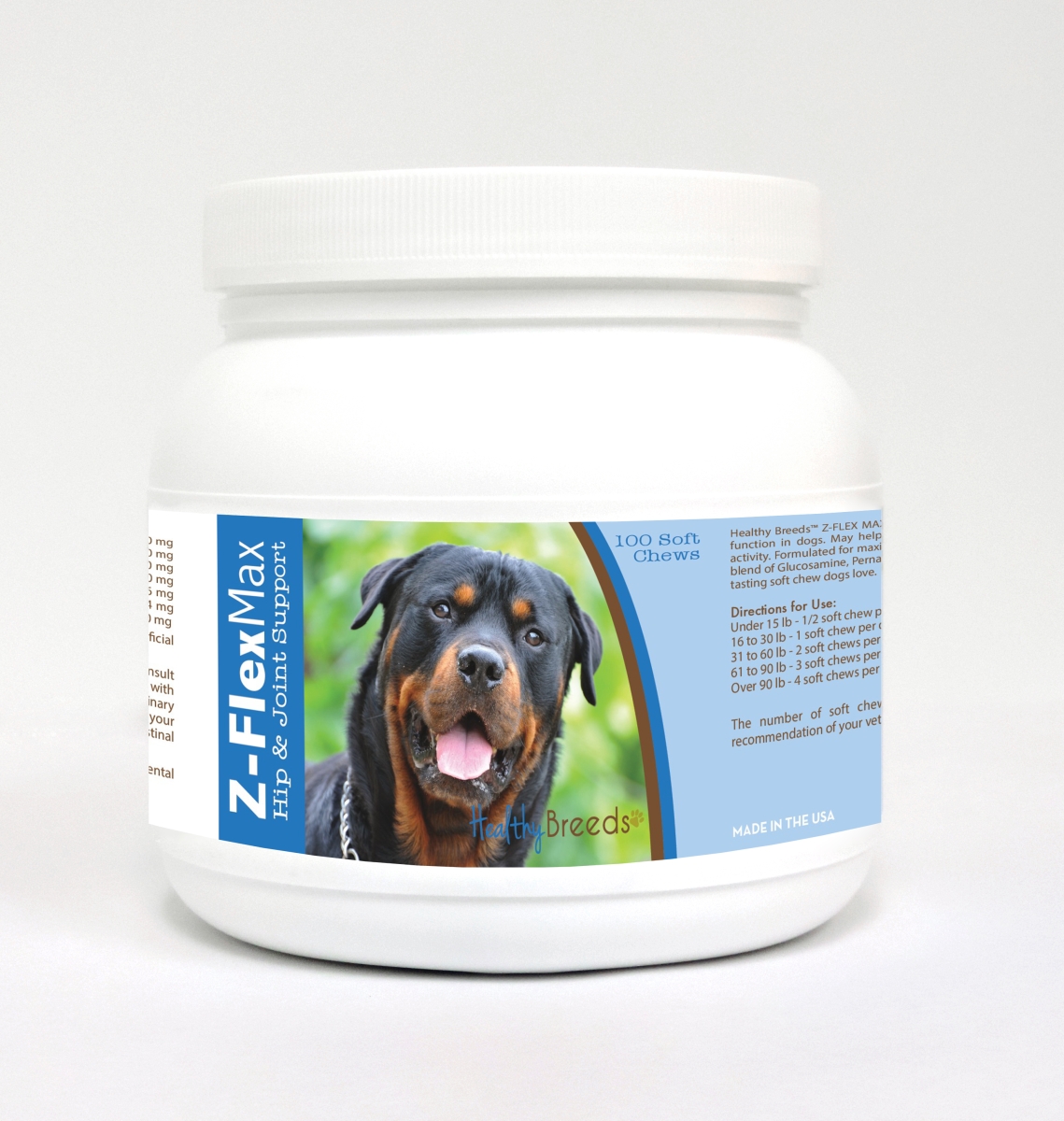 Picture of Healthy Breeds 840235113690 Rottweiler Z-Flex Max Hip & Joint Soft Chews - 100 Count