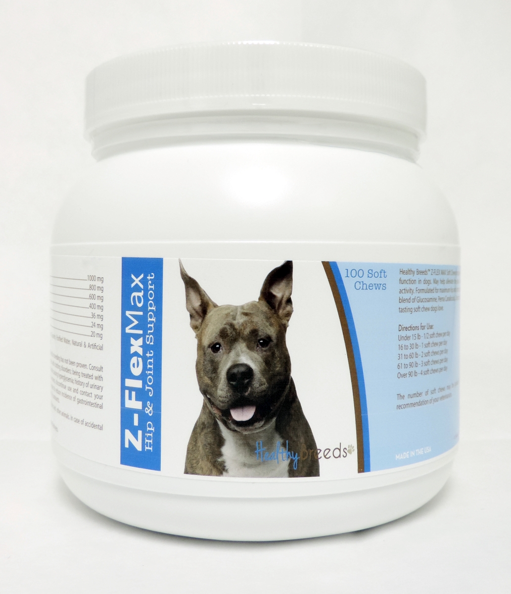 Picture of Healthy Breeds 840235100928 American Staffordshire Terrier Z-Flex Max Hip & Joint Soft Chews - 100 Count