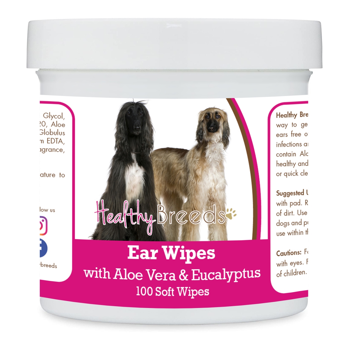 Picture of Healthy Breeds 192959822854 Afghan Hound Ear Cleaning Wipes with Aloe & Eucalyptus for Dogs - 100 Count