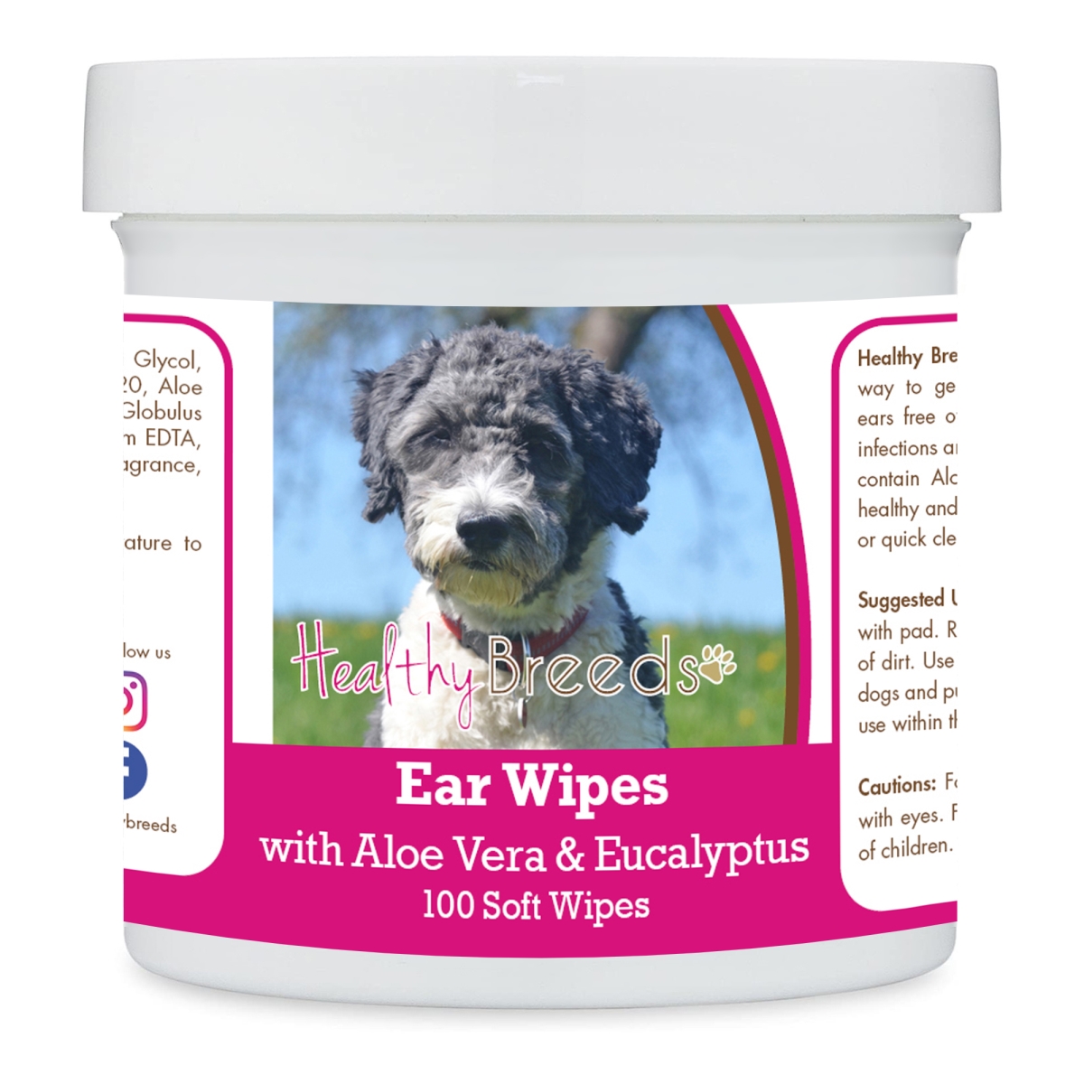Picture of Healthy Breeds 192959822939 Aussiedoodle Ear Cleaning Wipes with Aloe & Eucalyptus for Dogs - 100 Count