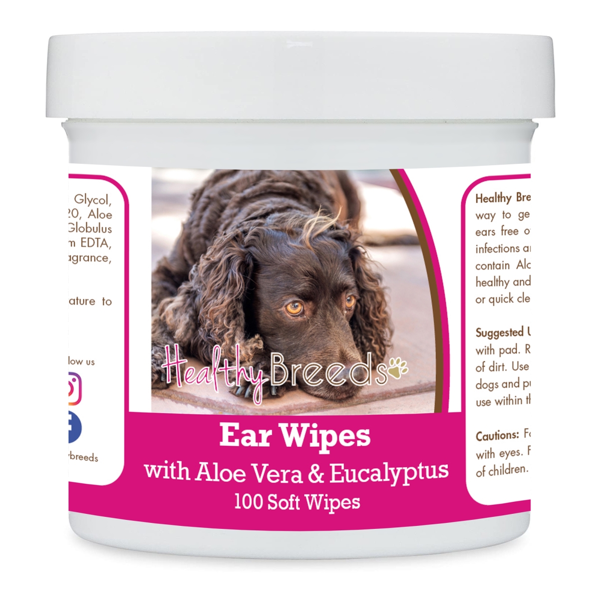 Picture of Healthy Breeds 192959822960 American Water Spaniel Ear Cleaning Wipes with Aloe & Eucalyptus for Dogs - 100 Count