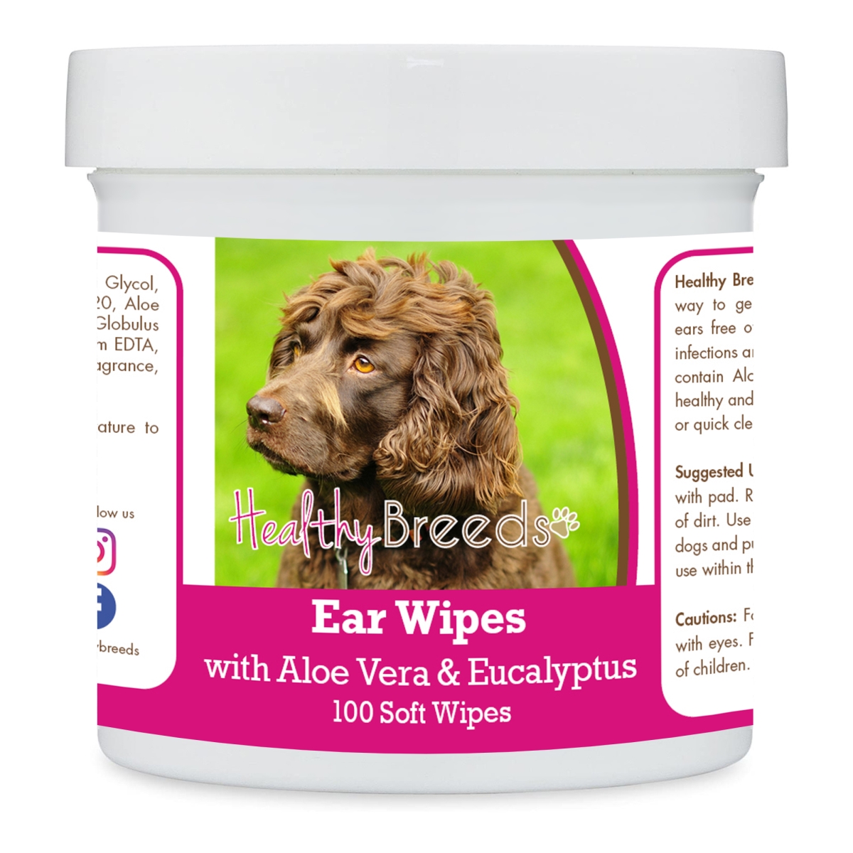 Picture of Healthy Breeds 192959823189 Boykin Spaniel Ear Cleaning Wipes with Aloe & Eucalyptus for Dogs - 100 Count