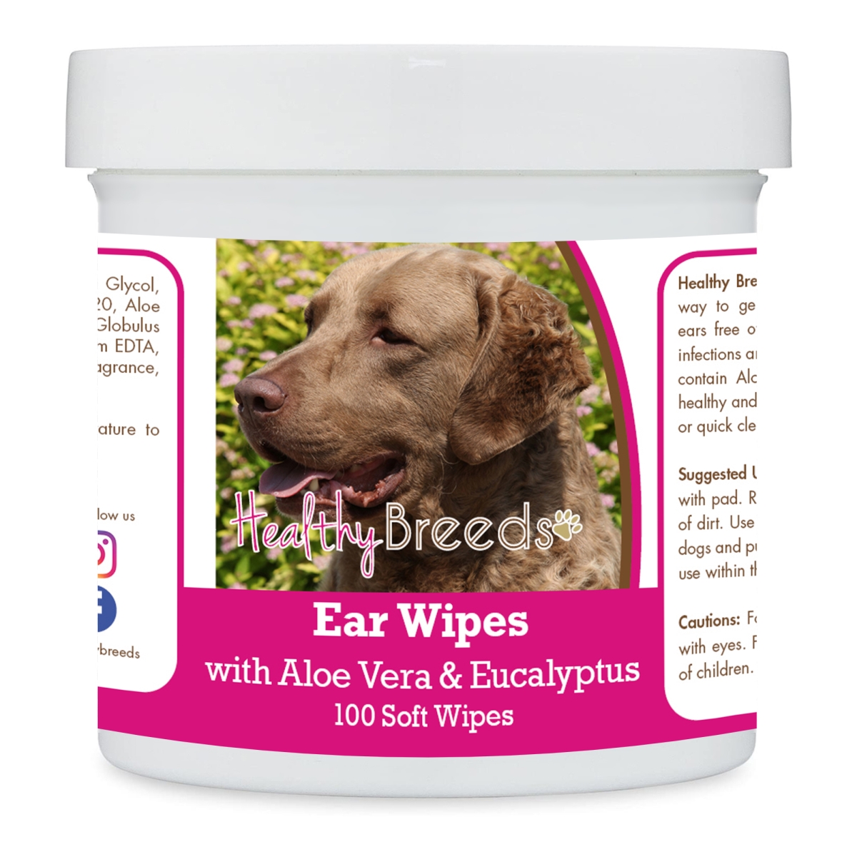Picture of Healthy Breeds 192959823455 Chesapeake Bay Retriever Ear Cleaning Wipes with Aloe & Eucalyptus for Dogs - 100 Count