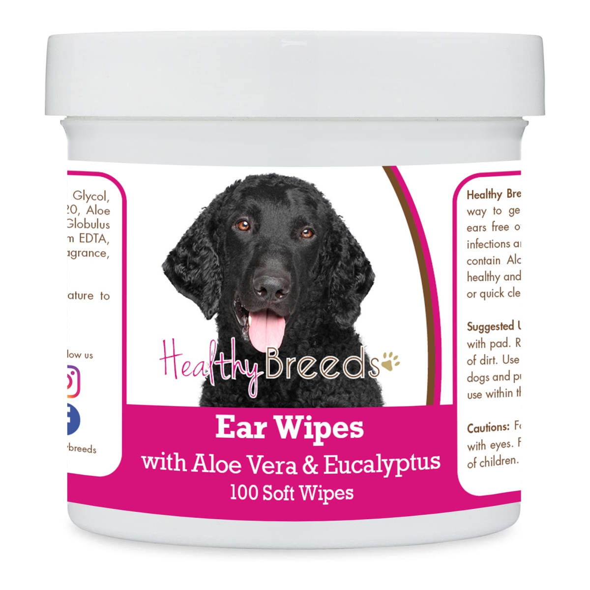 Picture of Healthy Breeds 192959823493 Curly-Coated Retriever Ear Cleaning Wipes with Aloe & Eucalyptus for Dogs - 100 Count
