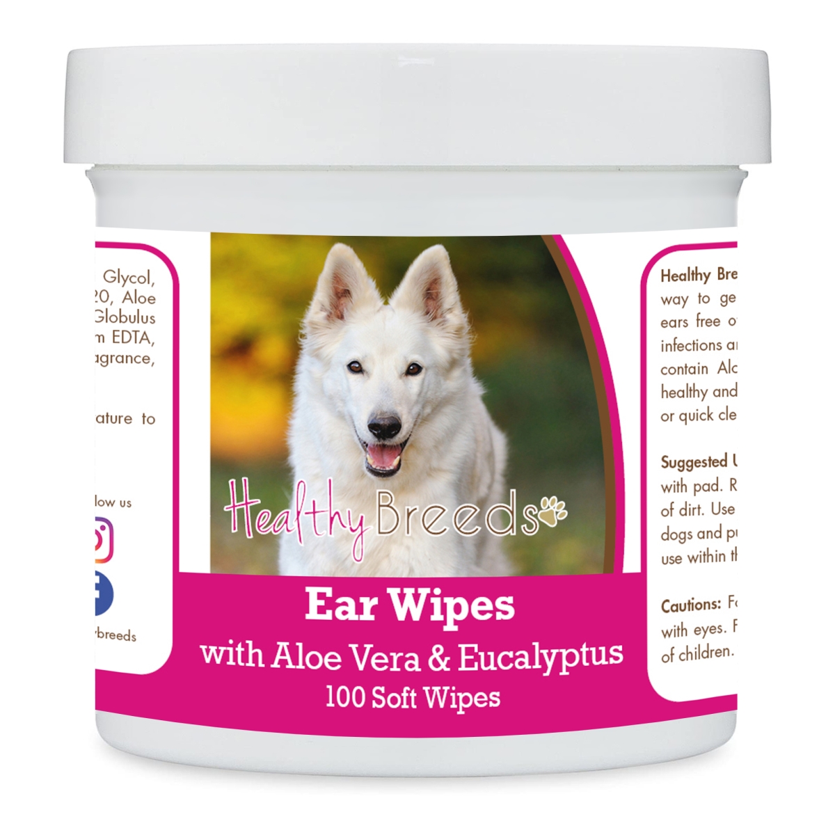 Picture of Healthy Breeds 192959823806 German Shepherd Ear Cleaning Wipes with Aloe & Eucalyptus for Dogs - 100 Count
