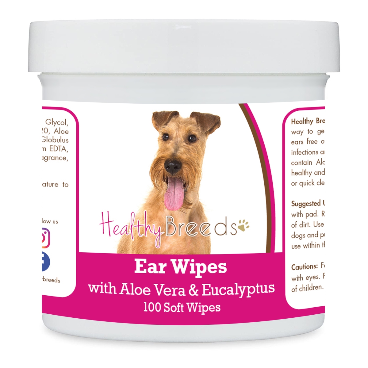 Picture of Healthy Breeds 192959823899 Irish Terrier Ear Cleaning Wipes with Aloe & Eucalyptus for Dogs - 100 Count