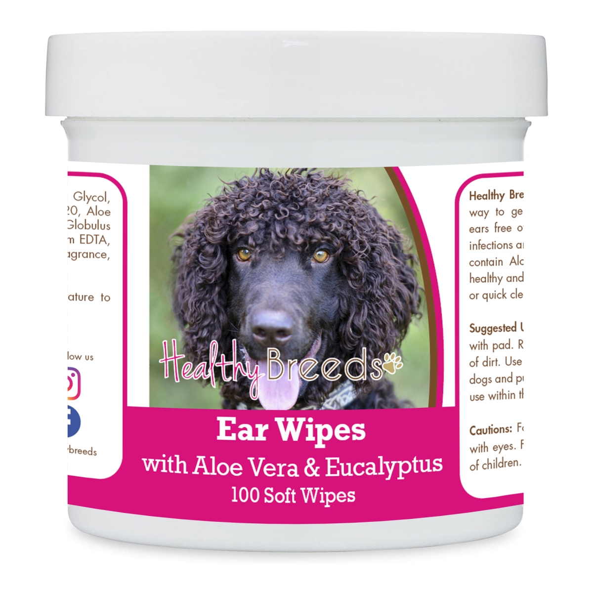 Picture of Healthy Breeds 192959823929 Irish Water Spaniel Ear Cleaning Wipes with Aloe & Eucalyptus for Dogs - 100 Count