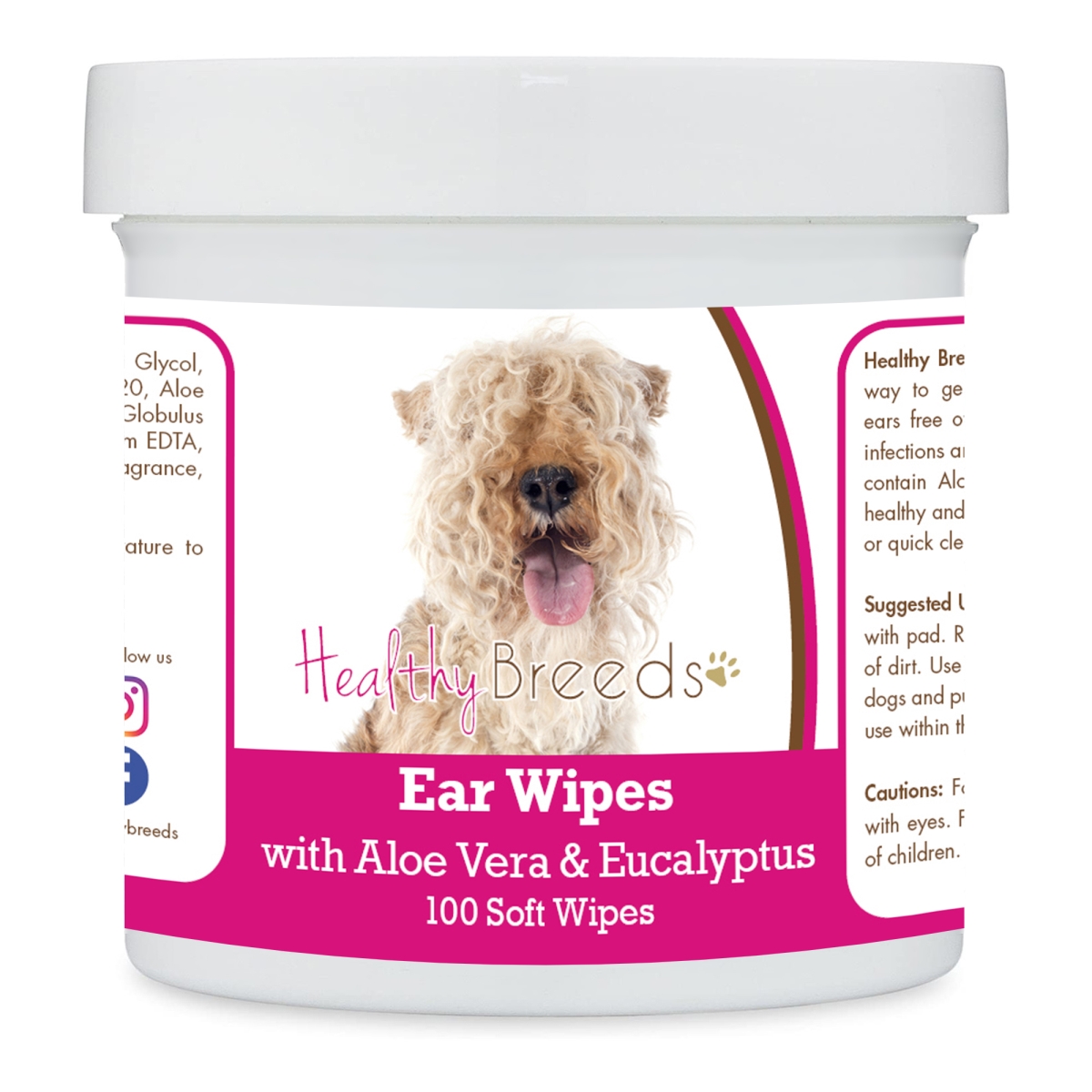 Picture of Healthy Breeds 192959824032 Lakeland Terrier Ear Cleaning Wipes with Aloe & Eucalyptus for Dogs - 100 Count