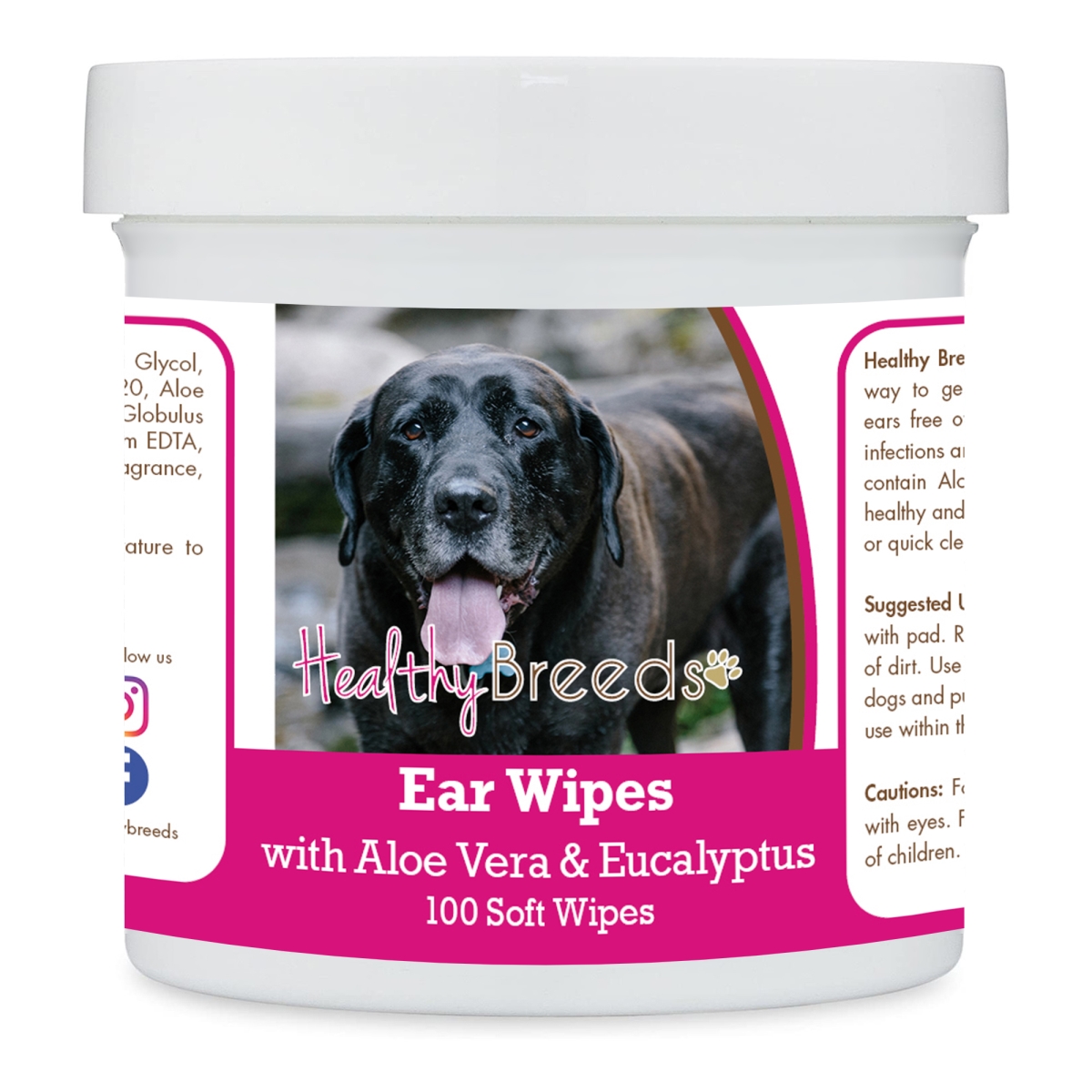 Picture of Healthy Breeds 192959824131 Mastador Ear Cleaning Wipes with Aloe & Eucalyptus for Dogs - 100 Count