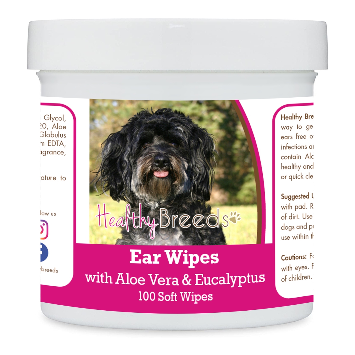 Picture of Healthy Breeds 192959824179 Maltipoo Ear Cleaning Wipes with Aloe & Eucalyptus for Dogs - 100 Count