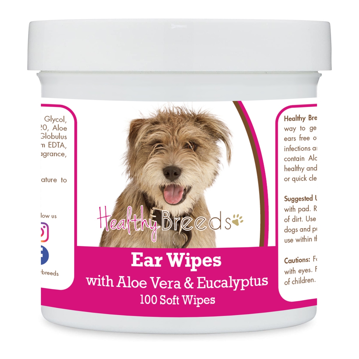 Picture of Healthy Breeds 192959824209 Mutt Ear Cleaning Wipes with Aloe & Eucalyptus for Dogs - 100 Count