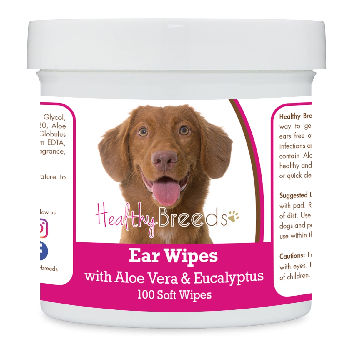 Picture of Healthy Breeds 192959824285 Nova Scotia Duck Tolling Retriever Ear Cleaning Wipes with Aloe & Eucalyptus for Dogs - 100 Count