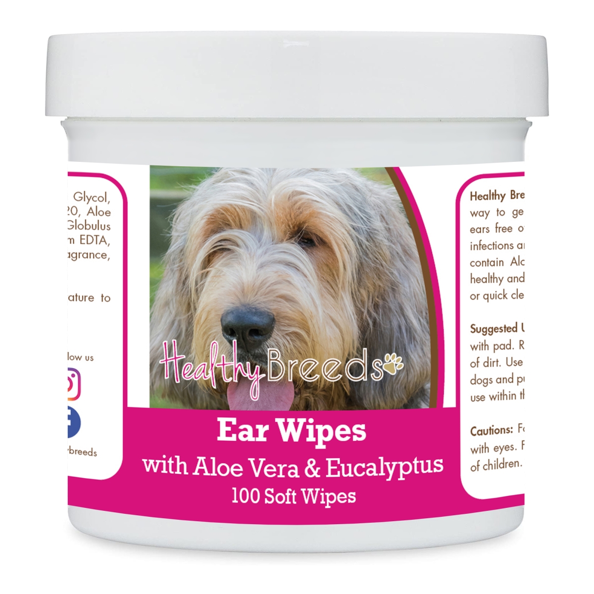 Picture of Healthy Breeds 192959824292 Otterhound Ear Cleaning Wipes with Aloe & Eucalyptus for Dogs - 100 Count