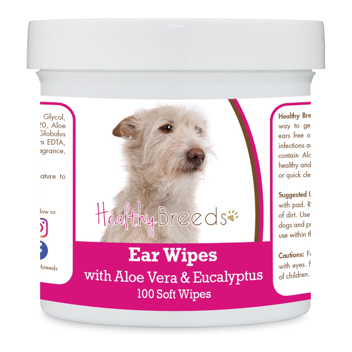 Picture of Healthy Breeds 192959824438 Portuguese Podengo Pequeno Ear Cleaning Wipes with Aloe & Eucalyptus for Dogs - 100 Count