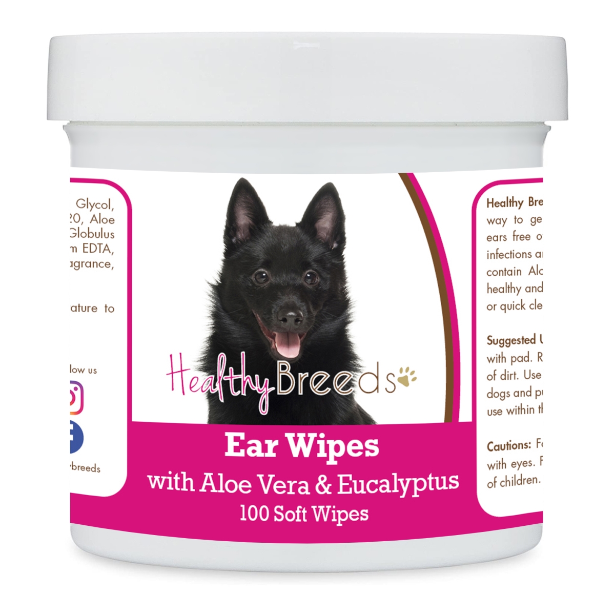 Picture of Healthy Breeds 192959824612 Schipperke Ear Cleaning Wipes with Aloe & Eucalyptus for Dogs - 100 Count