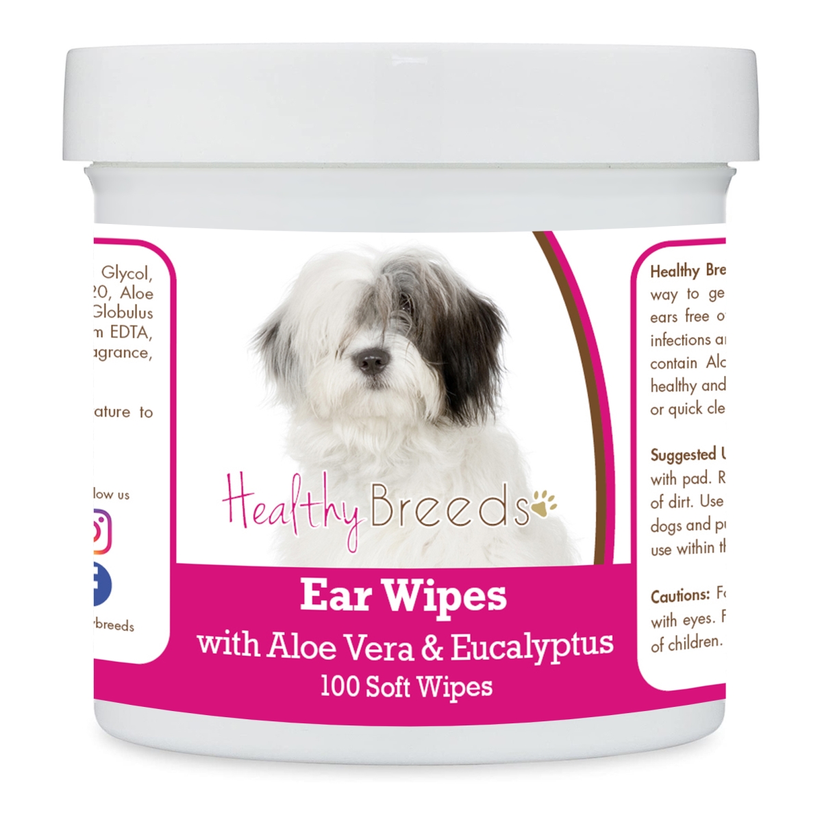 Picture of Healthy Breeds 192959824667 Old English Sheepdog Ear Cleaning Wipes with Aloe & Eucalyptus for Dogs - 100 Count