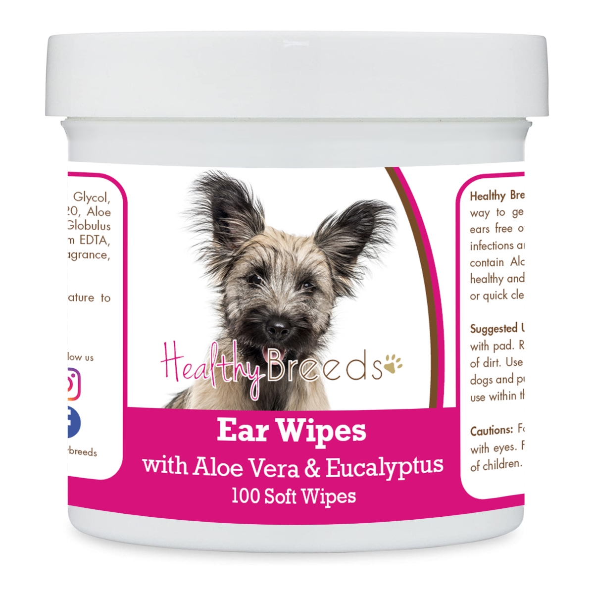Picture of Healthy Breeds 192959824728 Skye Terrier Ear Cleaning Wipes with Aloe & Eucalyptus for Dogs - 100 Count
