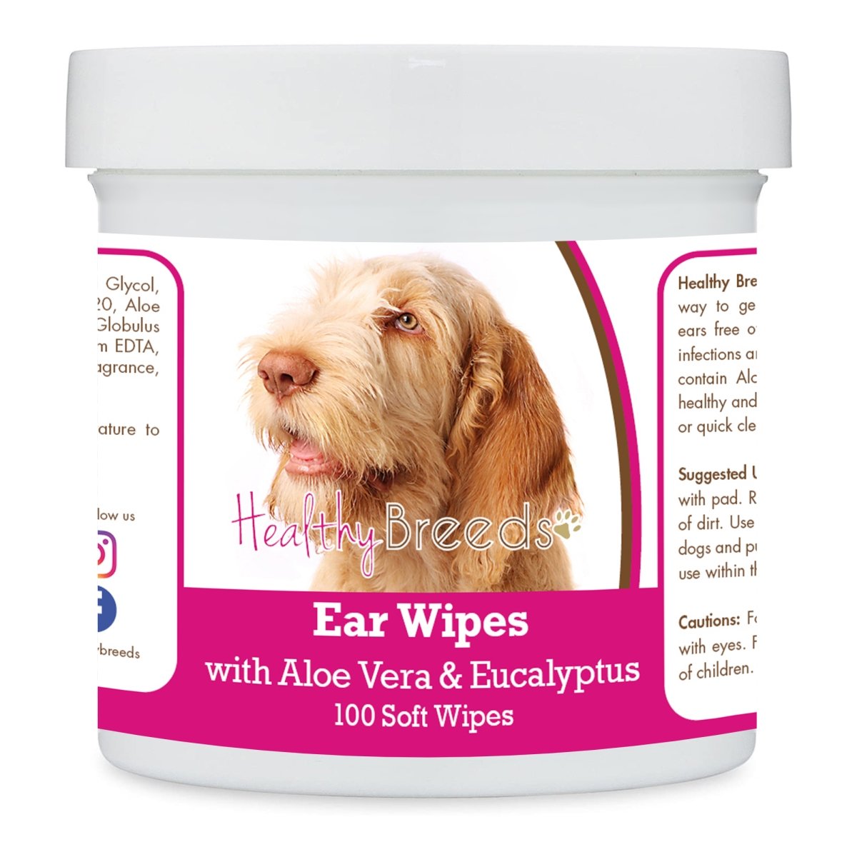 Picture of Healthy Breeds 192959824742 Spinoni Italiani Ear Cleaning Wipes with Aloe & Eucalyptus for Dogs - 100 Count