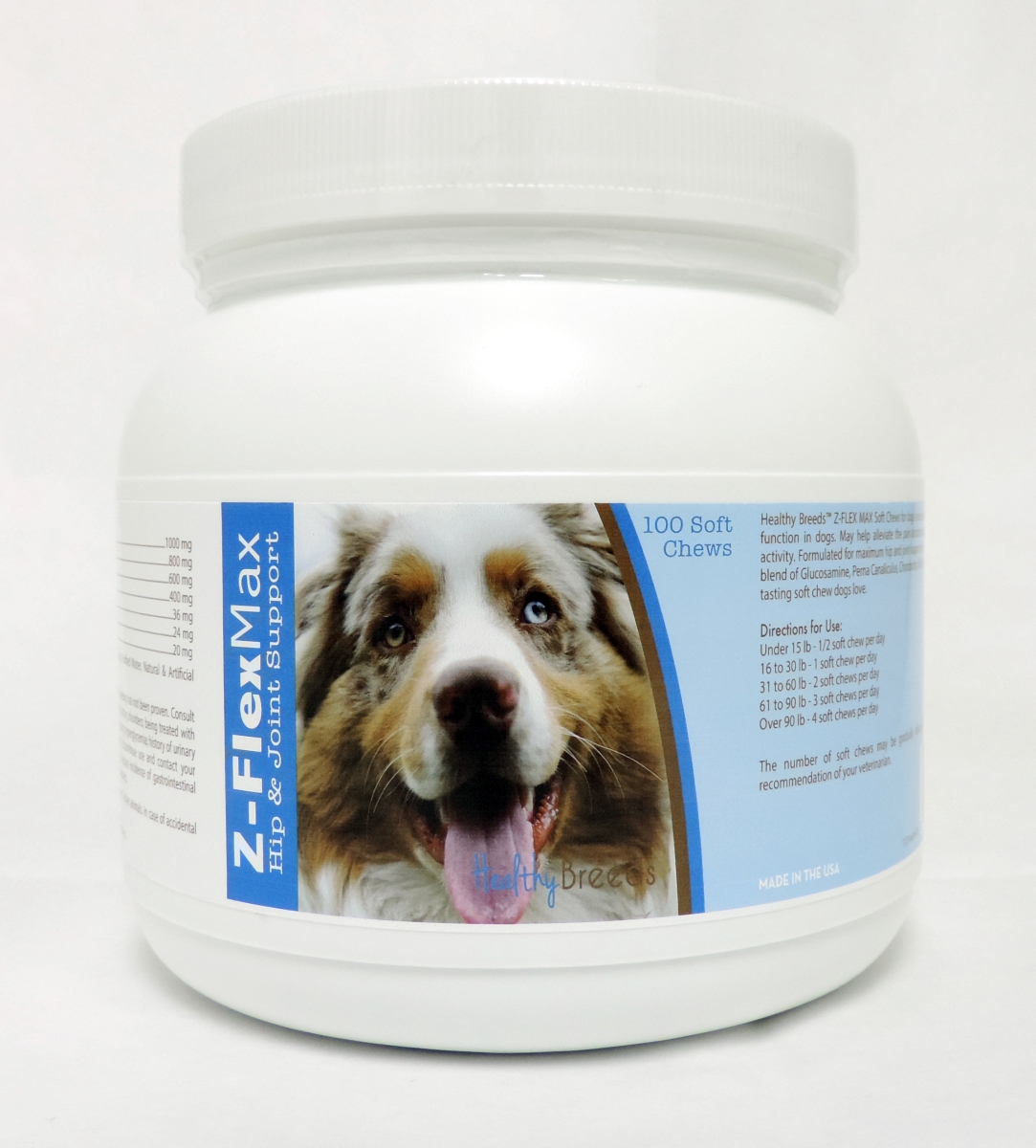 Picture of Healthy Breeds 840235101222 Australian Shepherd Z-Flex Max Hip & Joint Soft Chews - 100 Count