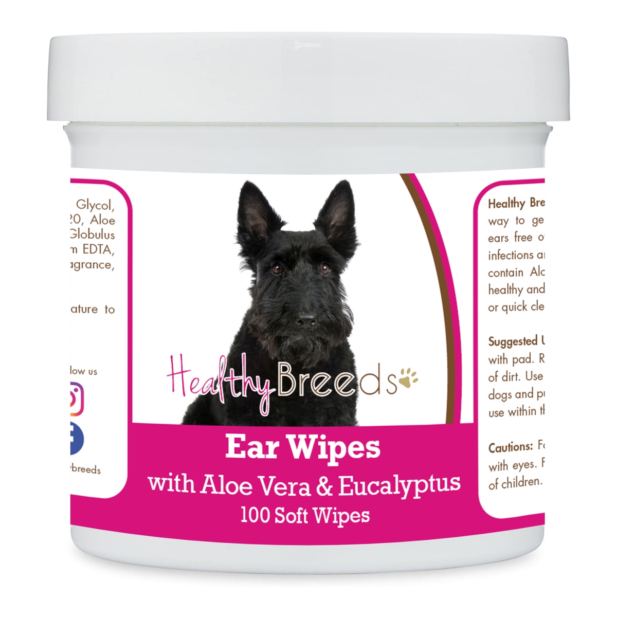Picture of Healthy Breeds 192959824780 Scottish Terrier Ear Cleaning Wipes with Aloe & Eucalyptus for Dogs - 100 Count