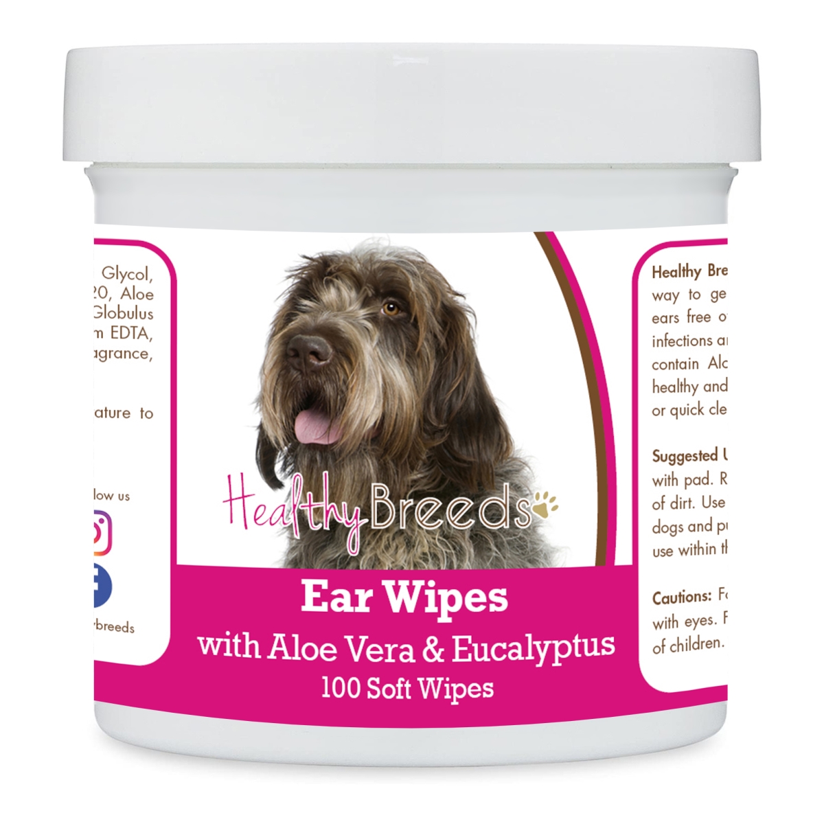 Picture of Healthy Breeds 192959824933 Wirehaired Pointing Griffon Ear Cleaning Wipes with Aloe & Eucalyptus for Dogs - 100 Count