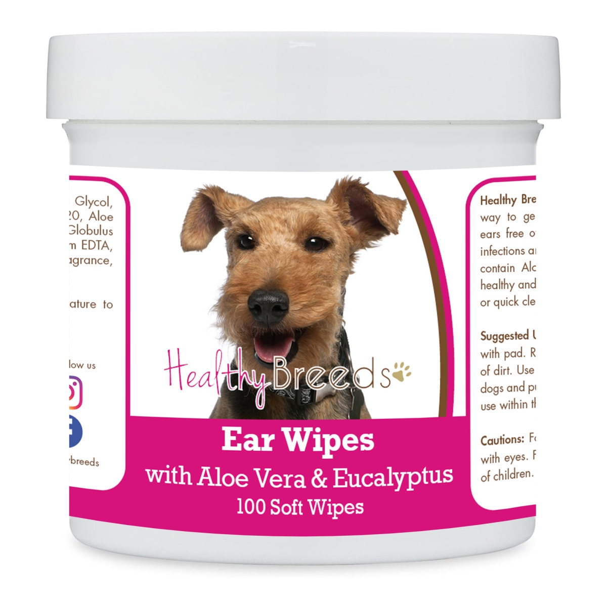 Picture of Healthy Breeds 192959824988 Welsh Terrier Ear Cleaning Wipes with Aloe & Eucalyptus for Dogs - 100 Count