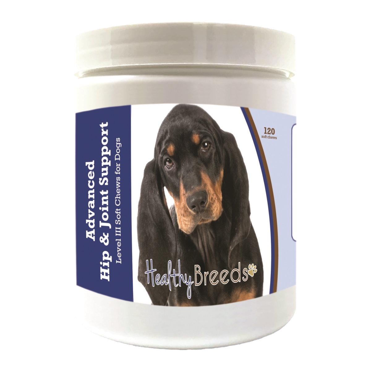 Picture of Healthy Breeds 192959897807 Black & Tan Coonhound Advanced Hip & Joint Support Level III Soft Chews for Dogs